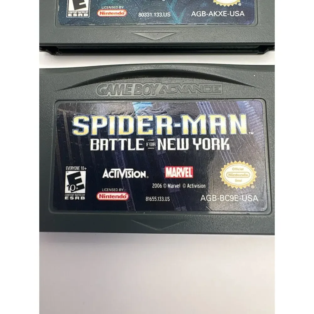 Spider Man GBA Game Lot Ultimate Spider-Man Battle New York Authentic Tested